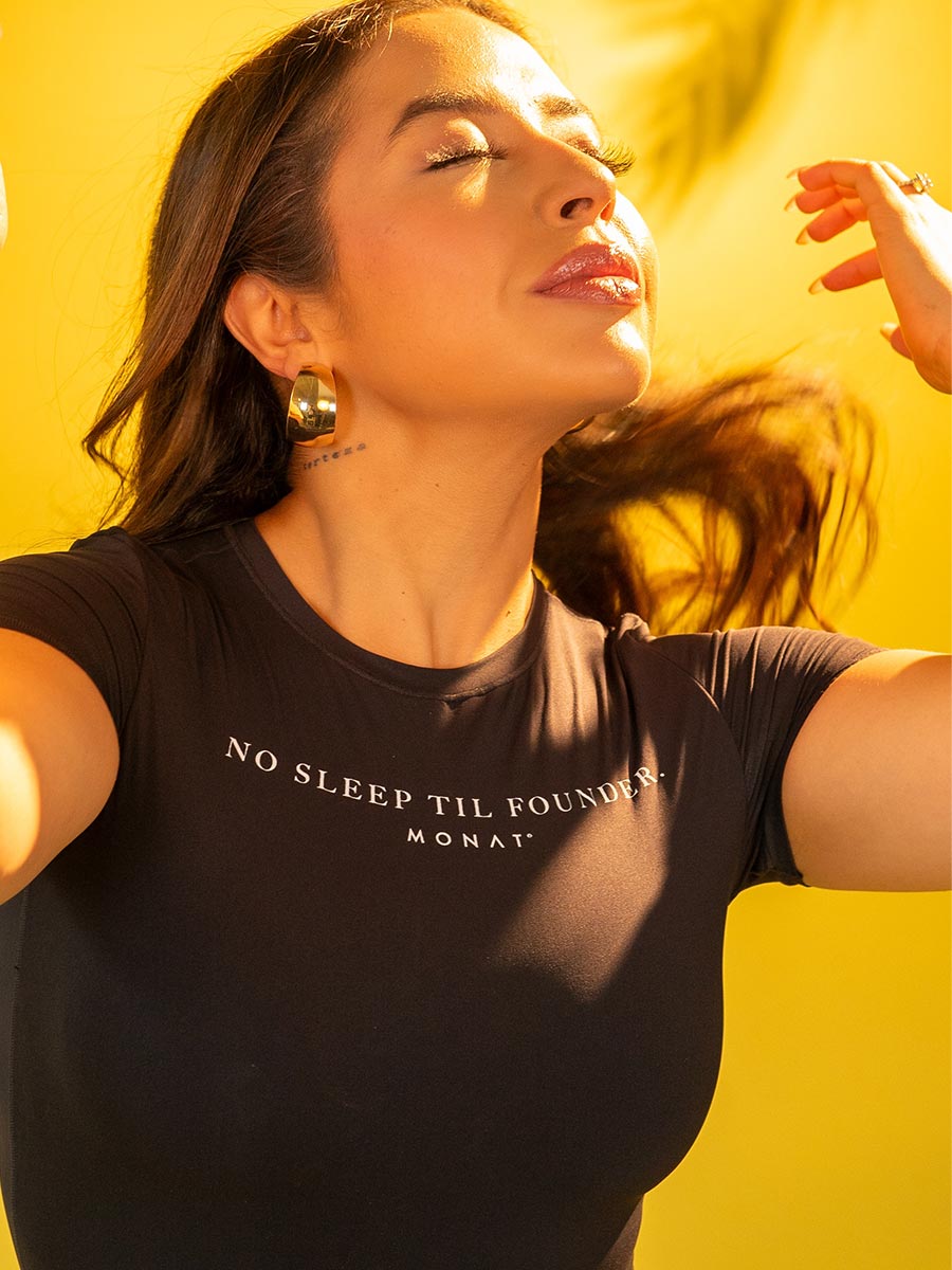 NO SLEEP TIL FOUNDER Fitted Tee Bodysuit