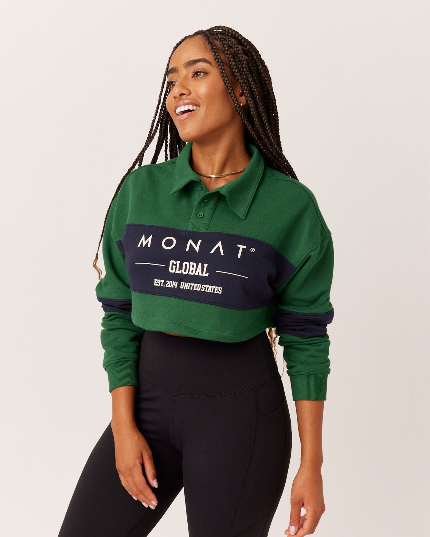 MONAT GLOBAL CROPPED RUGBY POLO