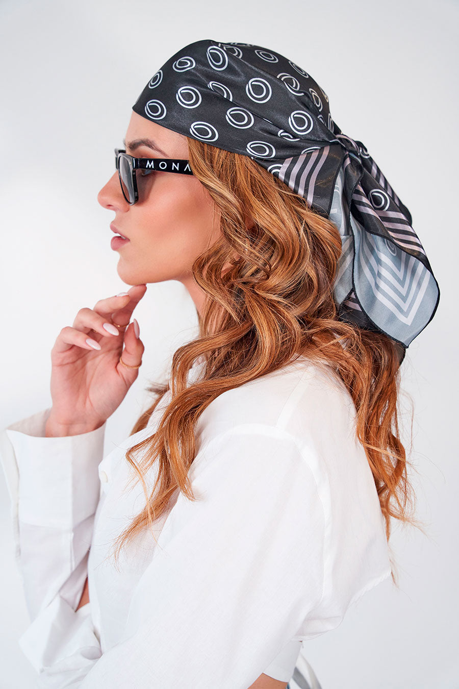 MONAT Oil Drop Head Scarf