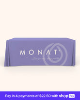 PURPLE MONAT LOGO TABLECLOTH