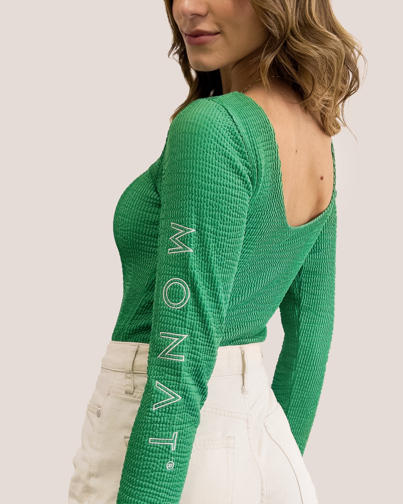 MONAT LONG SLEEVE GREEN BODYSUIT