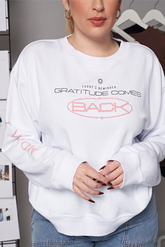 MONAT White Gratitude Comes Back Sweatshirt