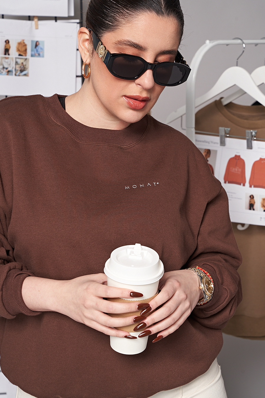 MONAT Chocolate Brown Crewneck