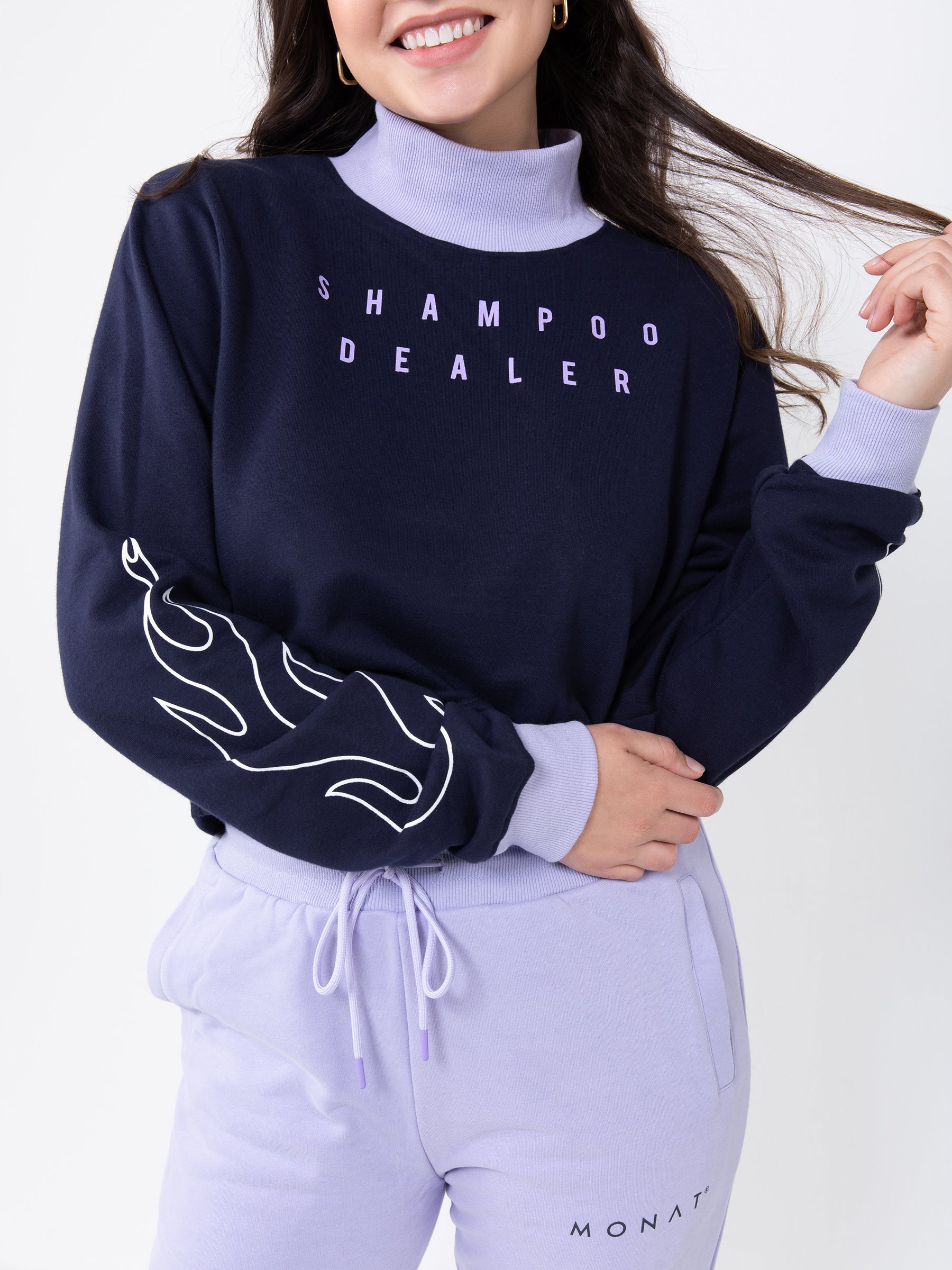MONAT Two Tone Crop Mockneck