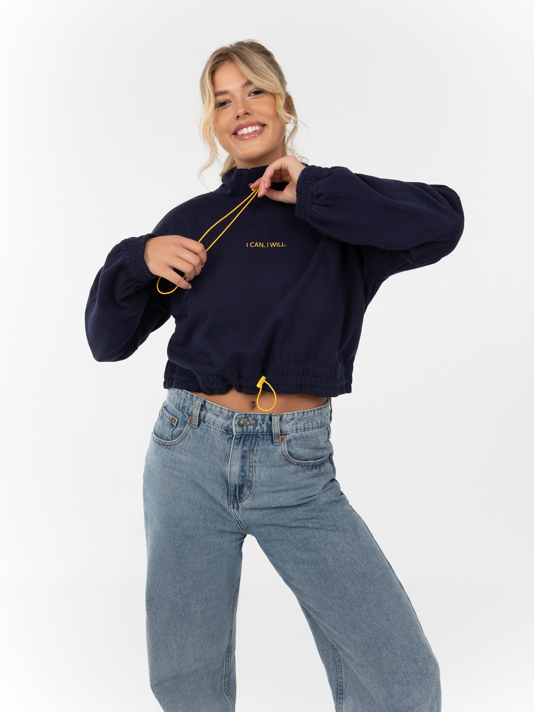 MONAT Mock Neck Crop Sweatshirt