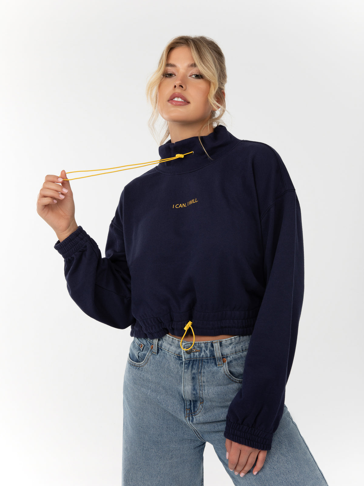MONAT Mock Neck Crop Sweatshirt