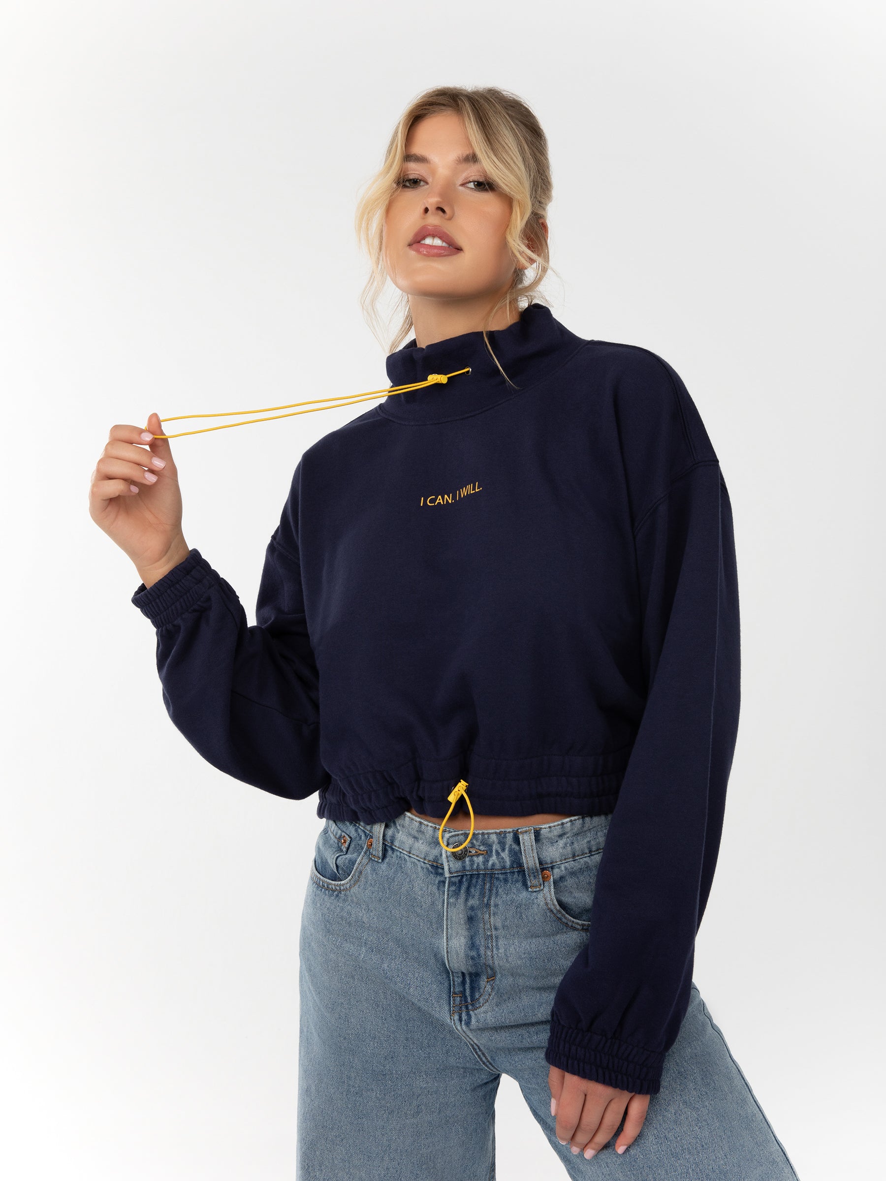 MONAT Mock Neck Crop Sweatshirt