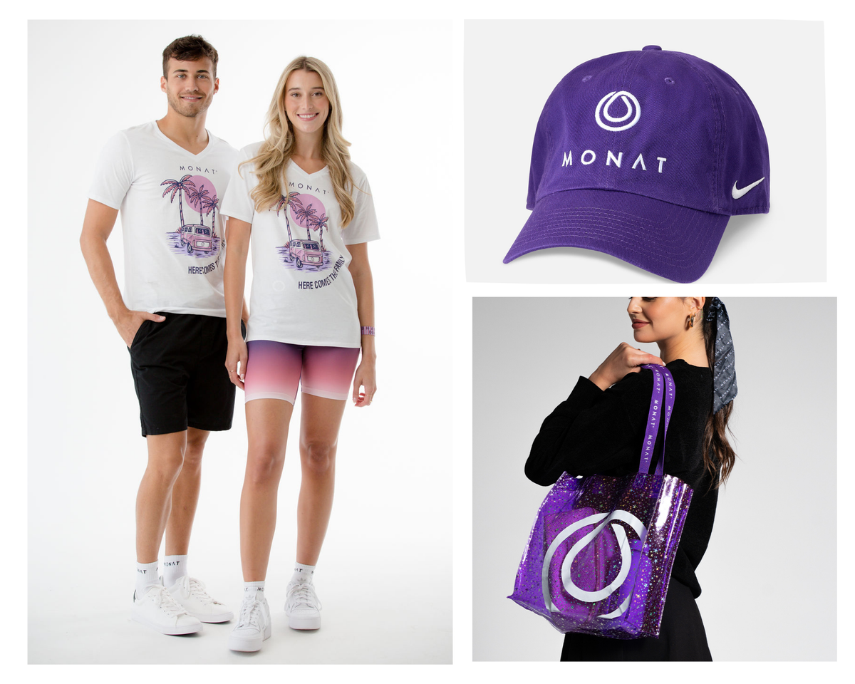 MONAT Purple Tote Bag Gift Set - 3 ITEMS