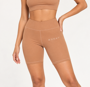 MONAT Ribbed Biker Short – Tan