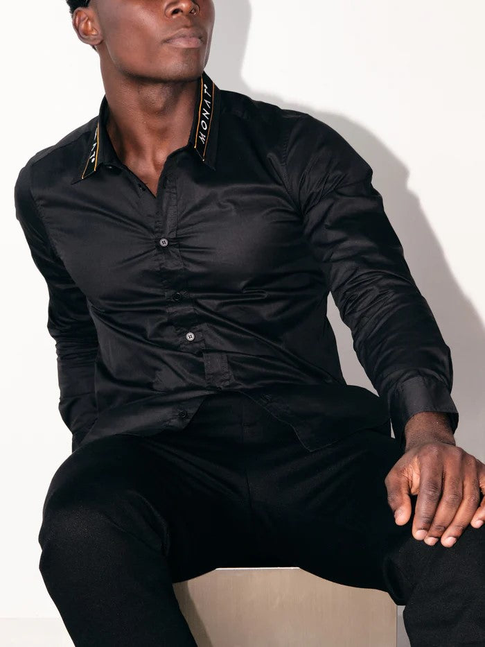 MONAT Logo Collar Dress Shirt