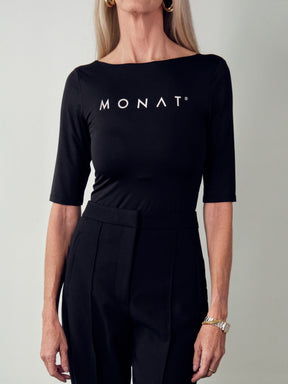 MONAT 3/4 Sleeve Bodysuit- Black