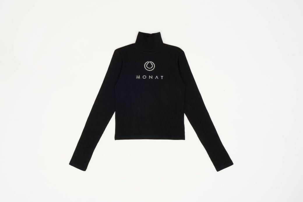 MONAT Crystal Ribbed Turtleneck