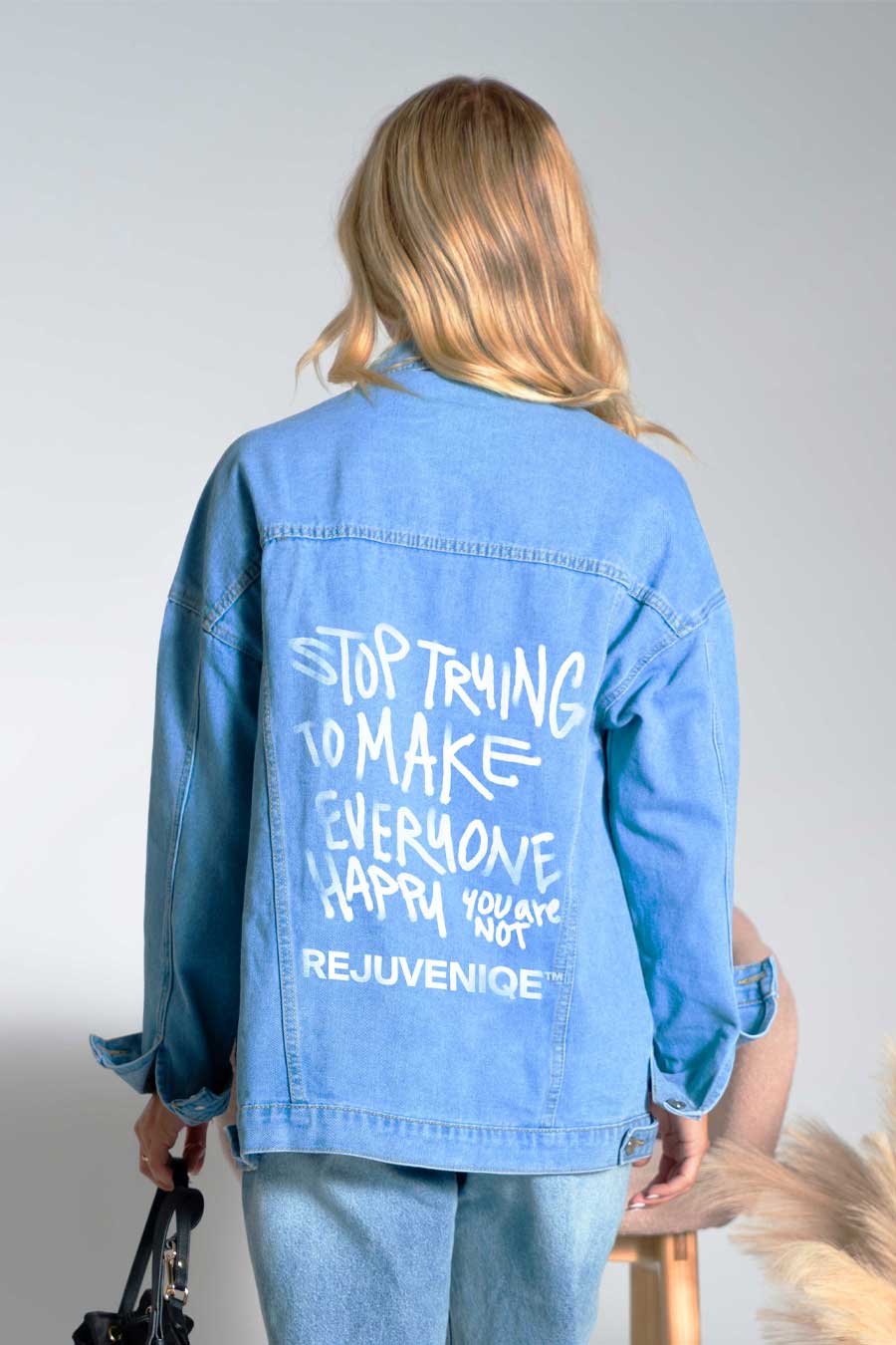 MONAT "You are not Rejuveniqe" Denim Jacket