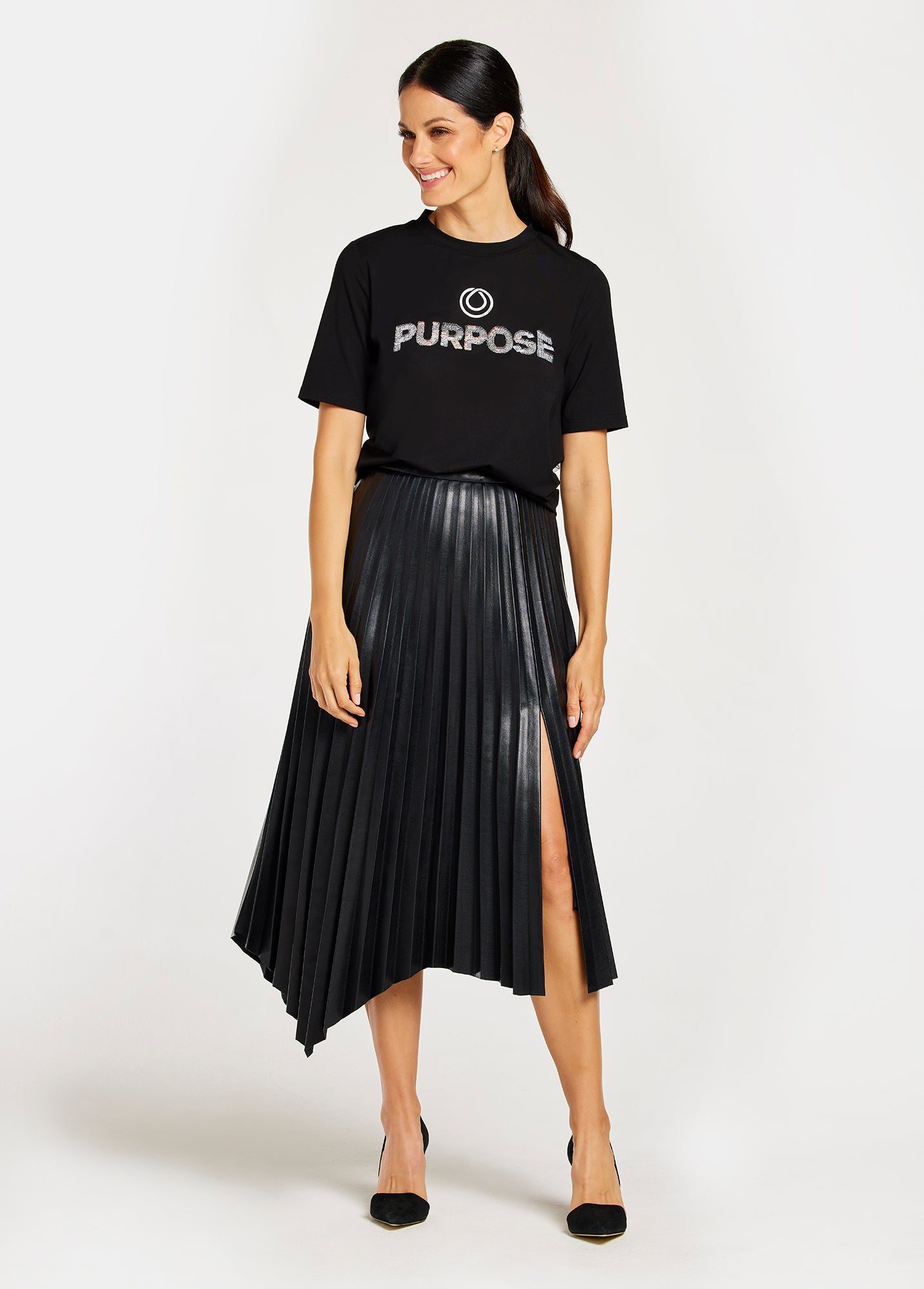 MONAT  Purpose Tee with Tulle Back