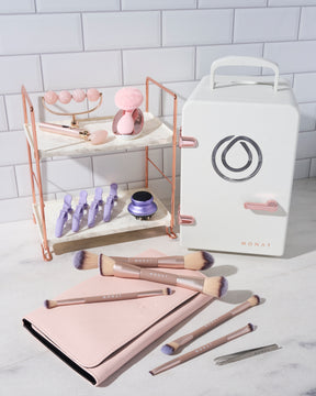 MONAT 5-Piece Duo Makeup Brush Set with Pouch
