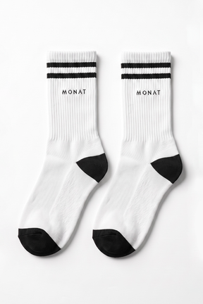 MONAT WHITE CREW SOCKS