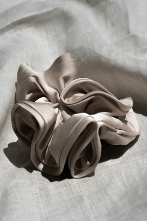 Cream Satin Scrunchie