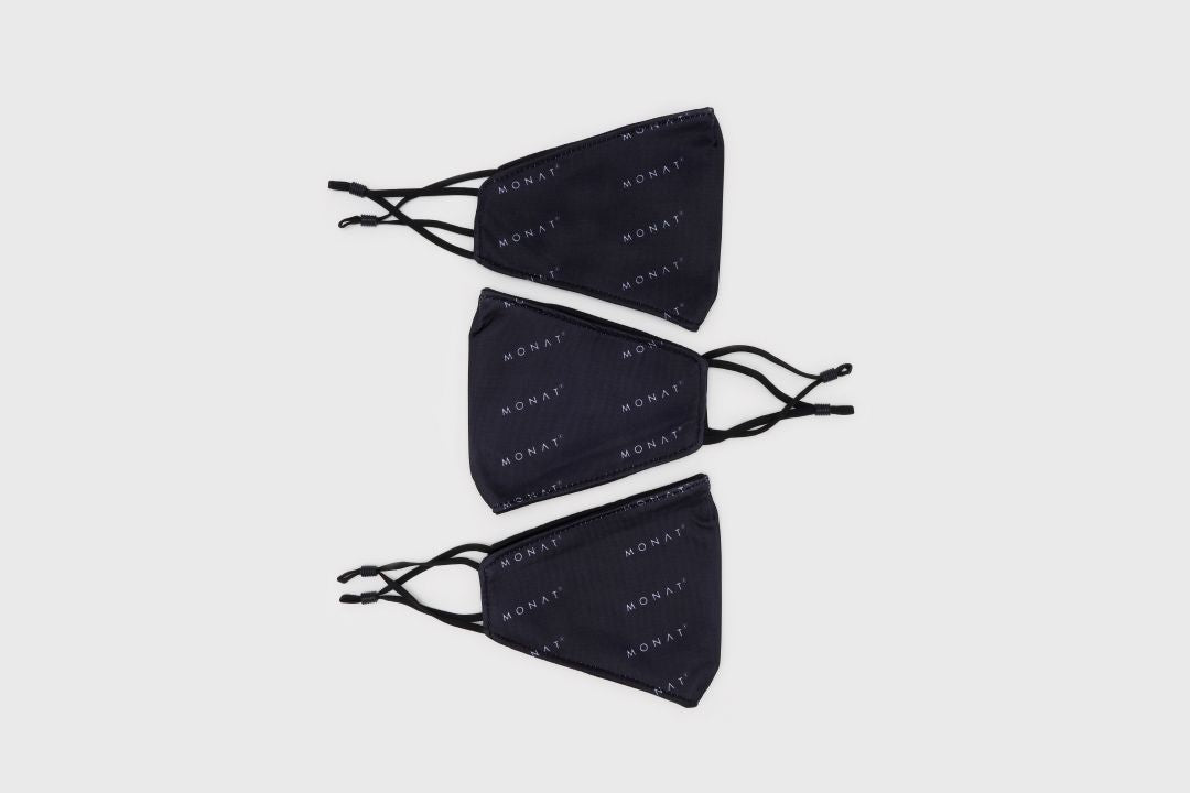 MONAT 3 Pack Black Masks