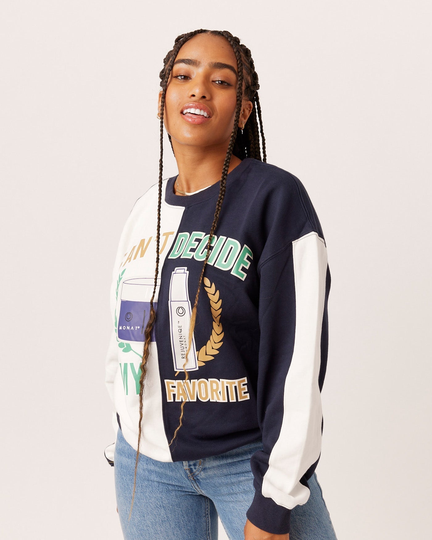 MONAT PRODUCT PIECED SWEATSHIRT