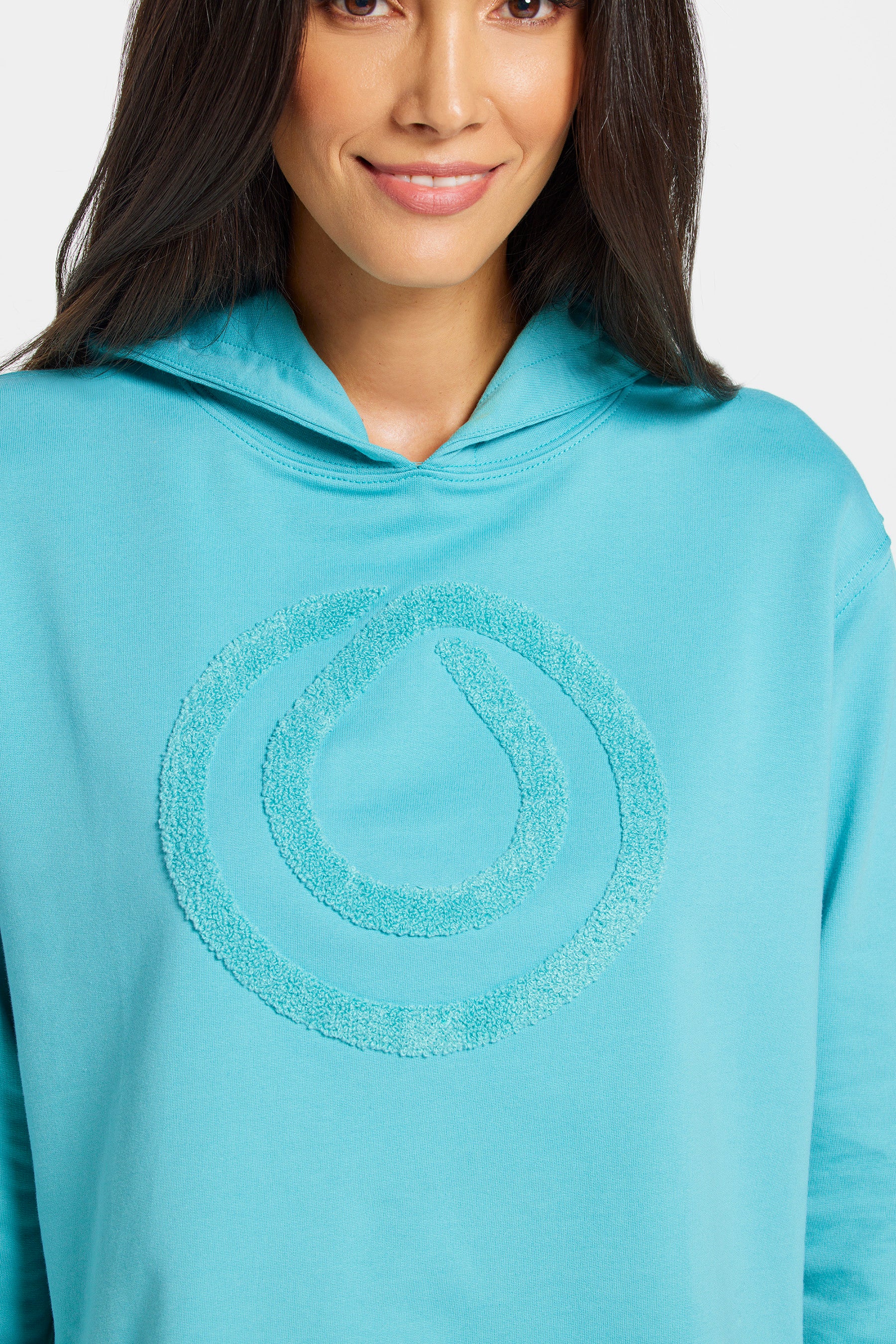 MONAT Crop Hoodie with Chenille Oil Drop