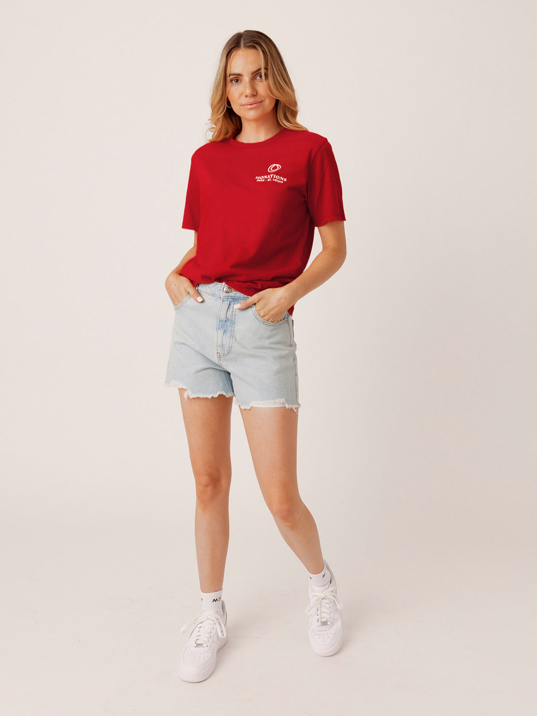 MONAT ELECTRIFY CARDINAL TEE