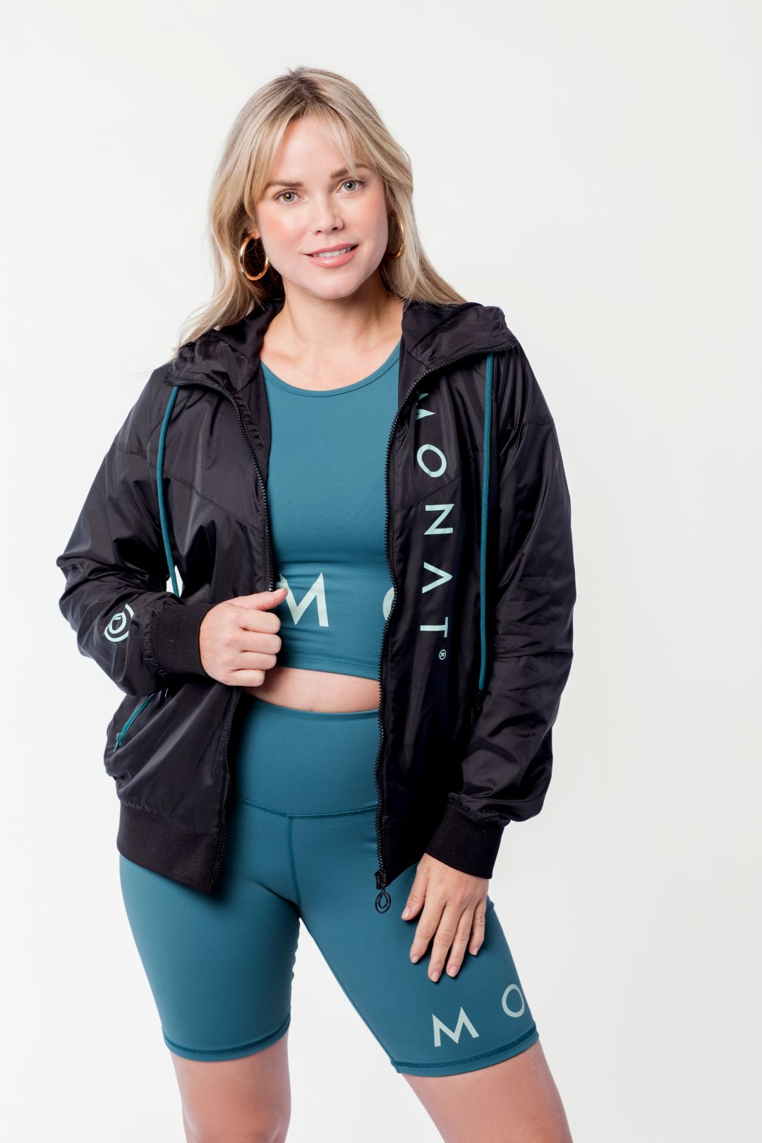 MONAT Zip Front Windbreaker Black