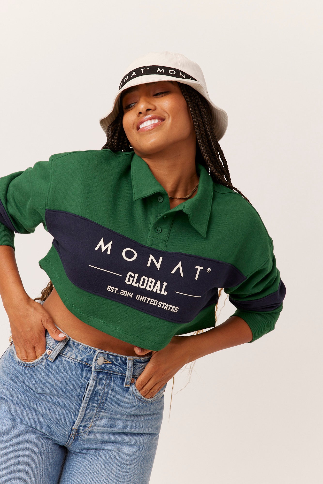 MONAT GLOBAL CROPPED RUGBY POLO