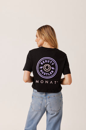 MONAT CROP BLACK HUSTLERS T-SHIRT