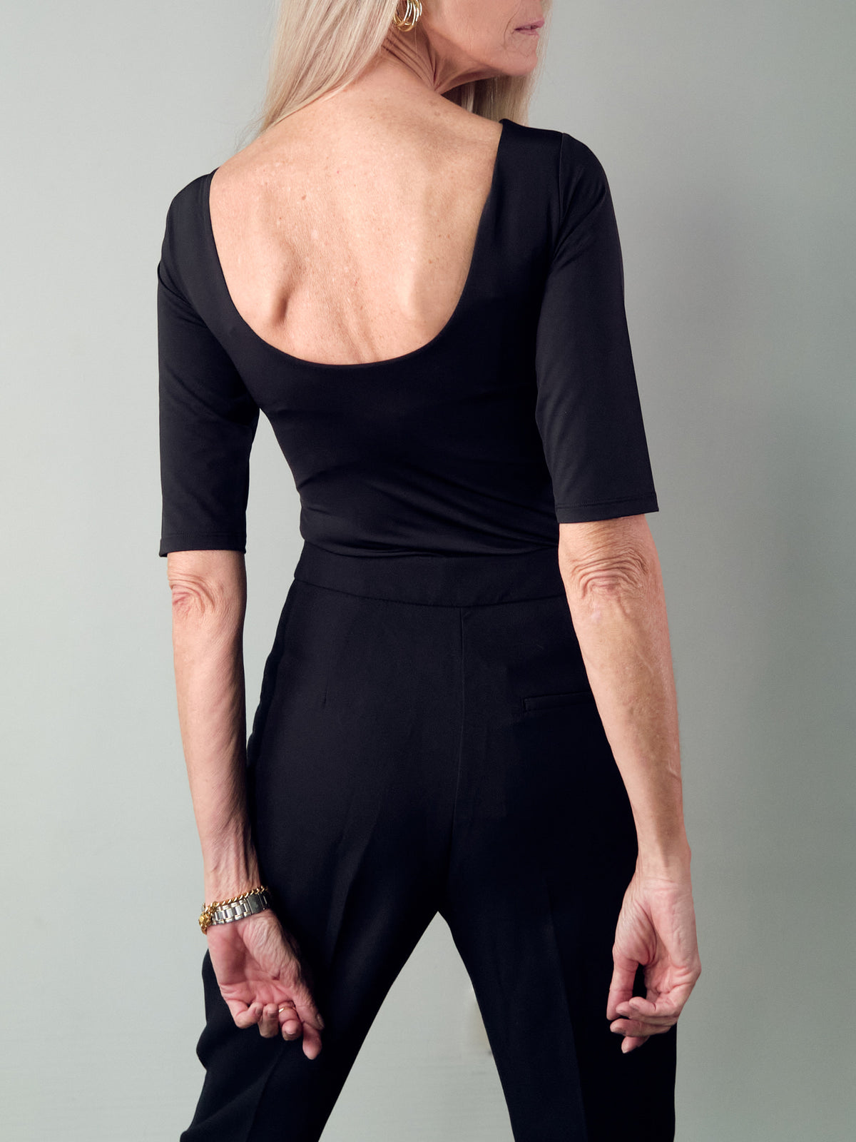 MONAT 3/4 Sleeve Bodysuit- Black