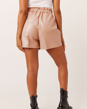 MONAT Faux Leather Dress Short Pink