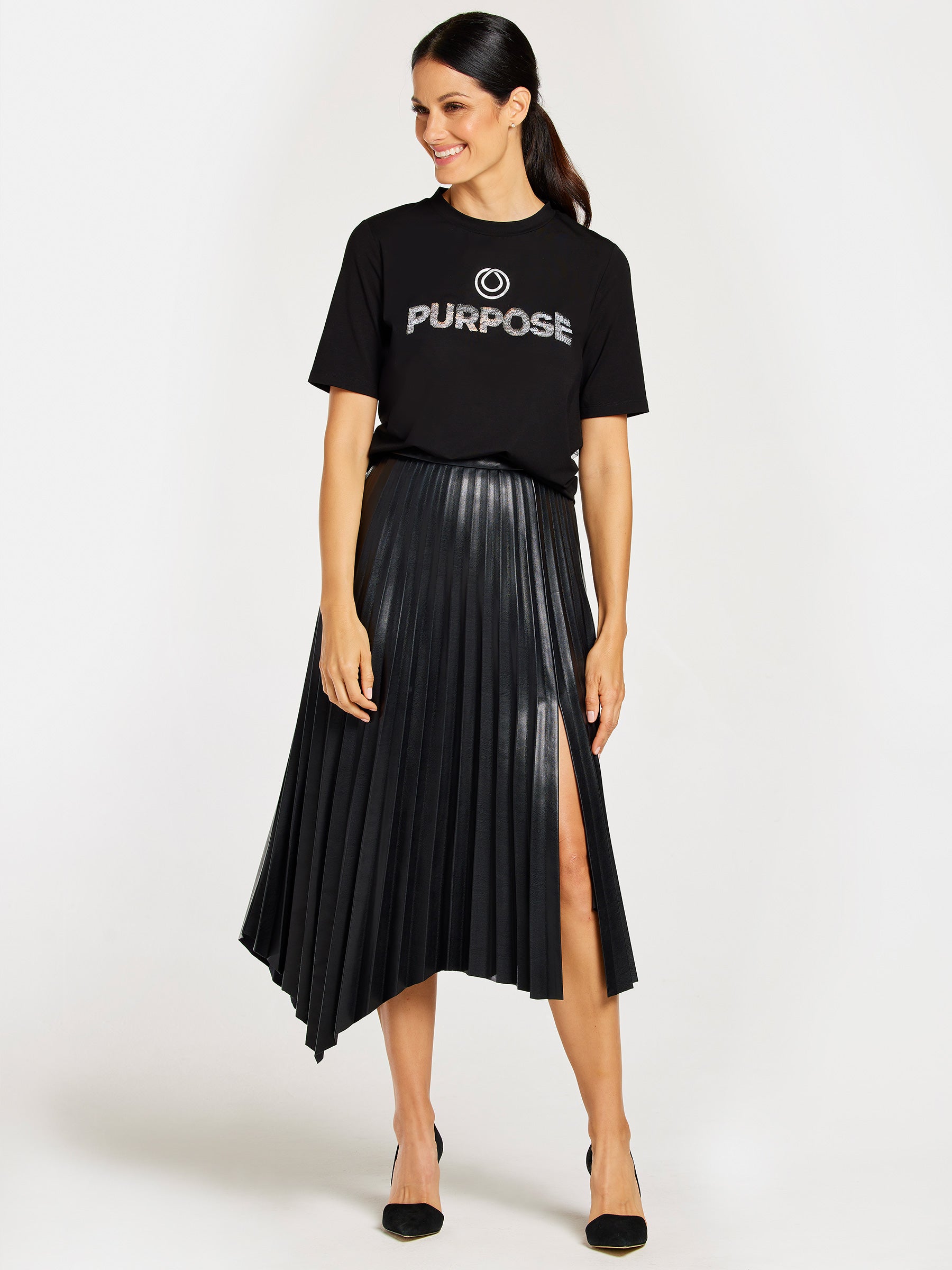 MONAT  Purpose Tee with Tulle Back
